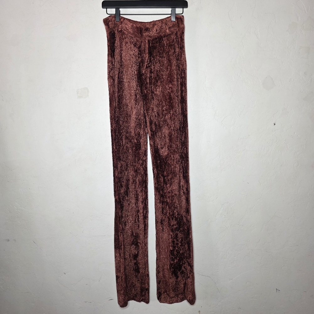 Aya‎ Muse Rust Brown Knitted Pants Size Large Nwt